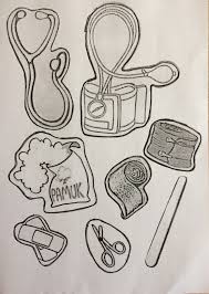 Ilkyardim Cantasi Malzemeleri Boyama Sayfasi Faaliyetler Okul Malzemeleri Okul