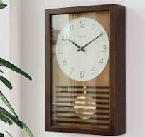 Japanese Clock Vintage Wooden Rectangle Traditional Pendulum Wall Watch Interior Decor - Warmly Life