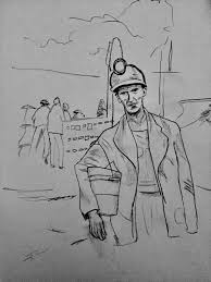 Coal Miner Isadora Harper Pencil Drawing 2017 Pencil Drawings Character Design Japanese Illustration
