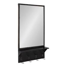 Kate And Laurel Medium Rectangle Black Classic Mirror 36 75 In H X 20 In W 213988 The Home Depot Framed Mirror Wall Black Wall Mirror Mirror Wall
