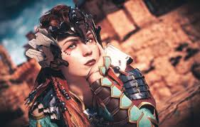 Костюм следопыта шторма и мощный лук племени карха. Wallpaper Look Girl Aloy Horizon Zero Dawn Images For Desktop Section Igry Download