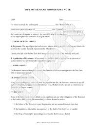 Promissory Note Payable On Demand Free Printable Documents Template Printable Templates Printable Free Promissory Note