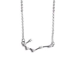 Cancer necklace, sterling silver zodiac necklace, cancer birthday gift, tiny zodiac sign enjoyelry. Cancer Constellation Women S Necklace Zodiac Pendant Silver Chain Lulugem Com