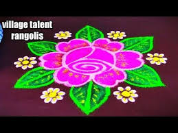 New Year Beautiful Rose Flower Chukkala Muggulu 5 3 Easy Rose Kolam Youtube In 2020 Rangoli Designs With Dots Rangoli Designs Images Rangoli Patterns