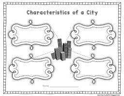City Characteristics Study Graphic Organizers Kindergarten Social Studies Book Study