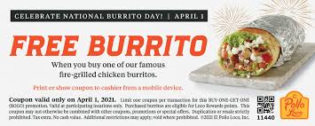 Tag us with #elpolloloco www.elpolloloco.com. El Pollo Loco Celebrates National Burrito Day With A Bogo Offer