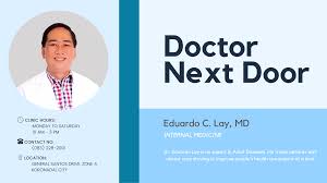 THE HUBBY IS IN! 👨🏻‍⚕️🩺 Eduardo Lay, MD INTERNAL MEDICINE 📍CLINIC  ADDRESS: General Santos Drive, Zone 4, Koronadal City ☎️ BOOK AN  APPOINTMENT: (083) 228 2001