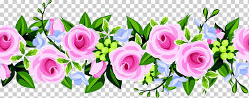 Shop sweet jojo designs pink and green flower wall border. Pink Flower Border Design Pink Flowers Border Design Png Klipartz