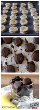 4 Ingredient Chocolate Peanut Butter Banana Bites Just Freeze The Peanut Butter Banana Peanut Butter Banana Bites Banana Bites Peanut Butter Banana Sandwich