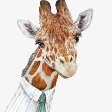 Mr Giraffe Art Print By Animal Crew In 2020 Giraffe Art Animal Paintings Funny Paintings