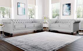 Please check item availability with. Hampton Light Grey Leather 3 2 Seater Chesterfield Sofa Set Furniture And Choice