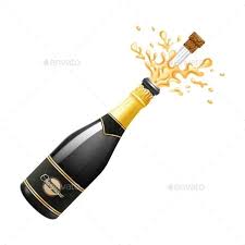 Champagne Explosion Illustration Bottle Drawing Champagne Champagne Bottle
