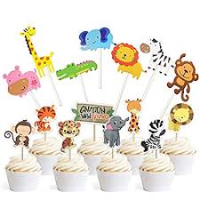 Animal baby shower themed desserts safari baby shower decorated marshmallows jungle theme birthday baby shower centerpieces safari cakes baby shower baby shower cake topper. Buy Jungle Safari Animal Cupcake Toppers Picks 62pcs Animal Theme Party Decorations Zoo Animals Cake Decorations Animal Theme Party Supplies For Kids Birthday Baby Shower Animal Theme Party Decorations Online In
