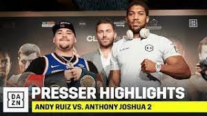 Anthony joshua produced a superb display to outpoint andy ruiz with ease in their heavyweight title rematch in saudi arabia. Highlights Andy Ruiz Vs Anthony Joshua 2 Final Press Conference Youtube