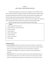 Lema yang terhubung ke orang atasan. Handout 7 How To Write A Project Business Proposal