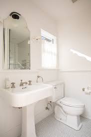 traditional pedestal sink in three