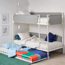 For a princess mermaid theme bedroom. Vitval Bunk Bed Frame With Underbed White Light Gray Twin Ikea