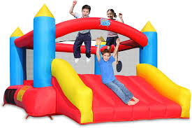 Inflatable water slide bounce house with pool and cannon without blower. Amazon Com Action Air 2021 Version Bounce House Inflatable Bouncer With Air Blower Jumping Castle With Slide Family Backyard Bouncy Castle Durable Sewn With Extra Thick Material Idea For Kids C 9745 Toys Games