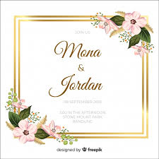 ✓ free for commercial use ✓ high quality images. Free Vector Floral Wedding Invitation With Golden Frame