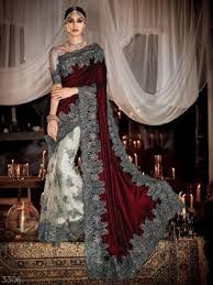 Black And Silver Combination Gown Silk Saree Silver And Maroon Color Combination Rayna Fashion Club Red Wedding Dresses Saree Wedding Saree Designs
