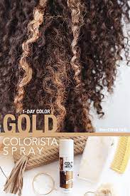 Use Gold Colorista Spray To Create The Perfect Highlights In Your Hair For An Everyday Look Simply Spray On A Natural Hair Styles Hair Beauty Curly Hair Tips