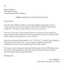 Request letter for change of mobile number to bank manager respected sir, it is my humble request to you that i own current/saving account number: Sbi Mobile Number Change Letter Format