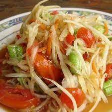 Papaya salad somtam thai bangkok street food. Resepi Somtam Thai