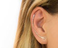 Sale Helix Piercing Climber Stud Helix Stud Earring Long Etsy Silver Flowers Jewelry Opal Earrings Stud Upper Ear Earrings