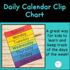 Daily Calendar Clip Chart By Creative Literacy Tpt