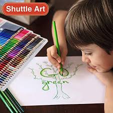 Shuttle Art 136 Colored Pencils Soft Core Color Pencil Set For Adult Coloring Books Artist Drawing Sketching Crafting