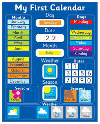 Magnetic My First Learning Calendar Blue Rigid Board 16 Quot X 13 Quot 40 X 32cm With Hanging Loop Designed In Th Calendar Skills Kids Calendar Calendar
