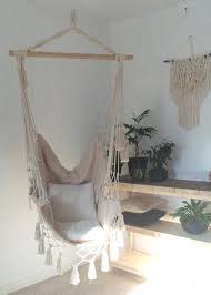 Hammock Hammock Chair Boho Hammock Rocking Chair With Etsy In 2020 Hammock In Bedroom Boho Chair Hanging Furniture