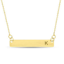 Available for 5 easy payments. Sideways Bar Necklace In 10k Gold 1 Initial 17 Zales Bar Necklace Mom Bar Necklace Push Gifts