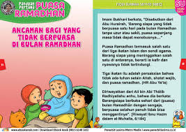 Siapa saja yang menjalankan ibadah puasa bulan ramadhan ini akan mendapatkan pahala. Panduan Pertama Anak Puasa Ramadhan Ancaman Bagi Yang Tidak Berpuasa Di Bulan Ramadhan 6 Ebook Anak