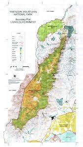 Prominent features within the park include the rwenzori mountains and semiliki valley (bottom left), lake edward (middle), the volcanoes and lava fields in the southern part of the park and lake kivu (top right) Rwenzori Mountains National Park Maps Unesco World Heritage Centre