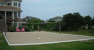 If you are on rubble, sand or dirt, make sure there aren't too many rocks to step on or anything. Outdoor Sand Volleyball Court Installation On The Outer Banks