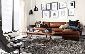 Room Board Hess Sofa With Chaise In Brighton Leather Modern Furniture Living Room Living Room Designs Living Room Furniture