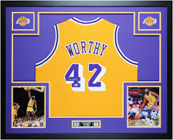 Authentic los angeles lakers jerseys are at the official online store of the national basketball association. James Worthy Autographed And Framed Yellow Los Angeles Lakers Jersey Beckett Coa Ebay