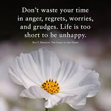Don T Waste Your Time In Anger Regrets Worries And Grudges Life Is Too Short To Be Unhappy Roy T B Life Is Too Short Quotes Good Life Quotes Worry Quotes
