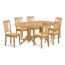 East West Furniture Vancouver 7 Piece Lath Back Dining Table Set Formaldiningrooms Oak Dining Sets Small Kitchen Table Sets East West Furniture