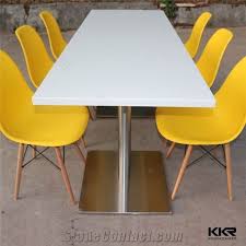 Please check item availability with us before placing any orders. Modern Glossy White Restaurant Food Court Artificial Stone Dining Table For Sale From China Stonecontact Com