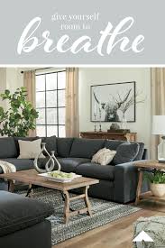Give Yourself Room To Breathe With The Savesto Charcoal Sectional From Ashley Furniture Pastoralcharm Livingr Living Room Decor Ashley Furniture Room Decor