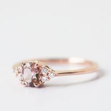 Malaya Garnet Ring Peach Ring Champagne Ring Peach Engagement Ring Pink Engagemen Garnet Engagement Ring Alternative Engagement Rings Peach Engagement Ring