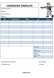 25 Professional Carpenter Invoice Templates Demplates Invoice Template Templates Free Receipt Template