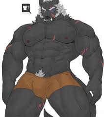 Rule 34 Dev - general:[abs anthro barazoku beard biceps  big_muscles big_pecs bulge claws clothed clothing  dialogue_box eyebrows facial_hair fur hair huge_muscles male  muscular muscular_anthro muscular_male ...