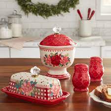 Set aside on top of a hot pad. The Pioneer Woman Rosy Toile Candy Dish Butter Dish And Salt Pepper Shaker Set Walmart Com Walmart Com