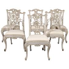 Set Of 10 Italian Chippendale Style Painted Wood Chairs Chippendale Chairs Ercol Dining Chairs Chalk Paint Dining Chairs