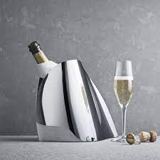 georg jensen indulgence modern classic silver stainless steel champagne cooler champagne cooler stainless steel furniture glass of champagne