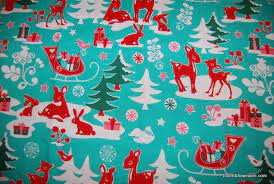 I love how the creator gives instructions for making single ornaments and a garland. Deer Winter Wonderland Retro Christmas Cotton Fabric Quilt Fabric Aba116