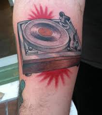 Arm black ink music player record Record Player Tattoo Imgur